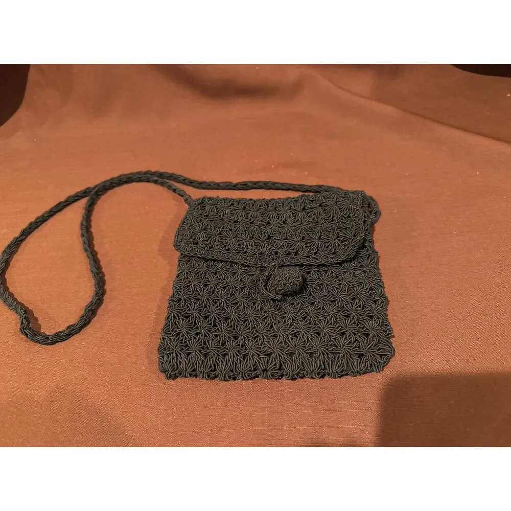 Black Crochet Bag Cross Body